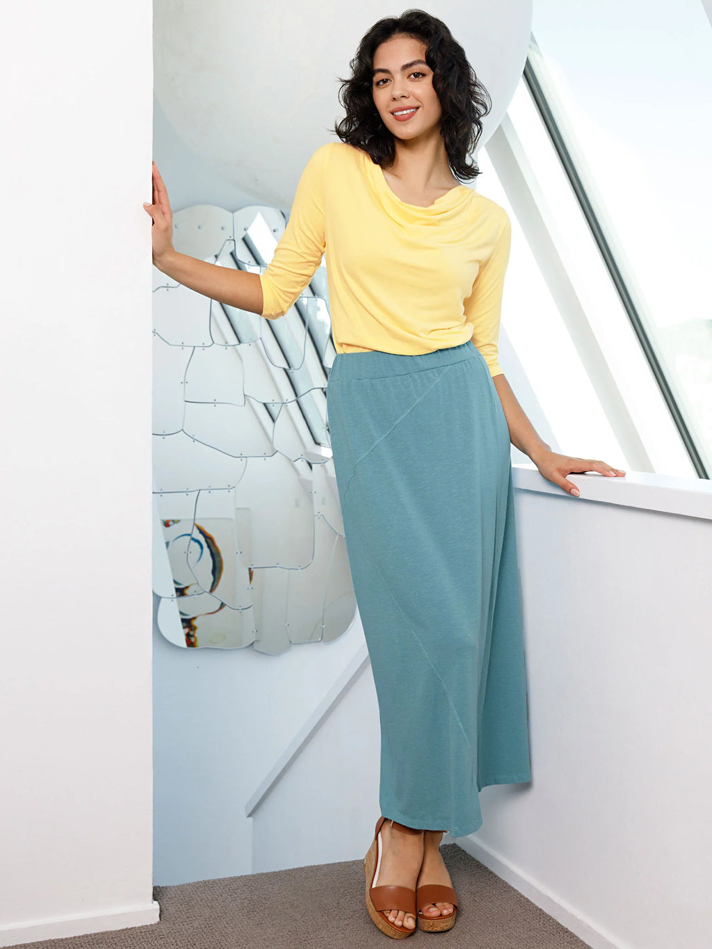Seamed Ankle Skirt