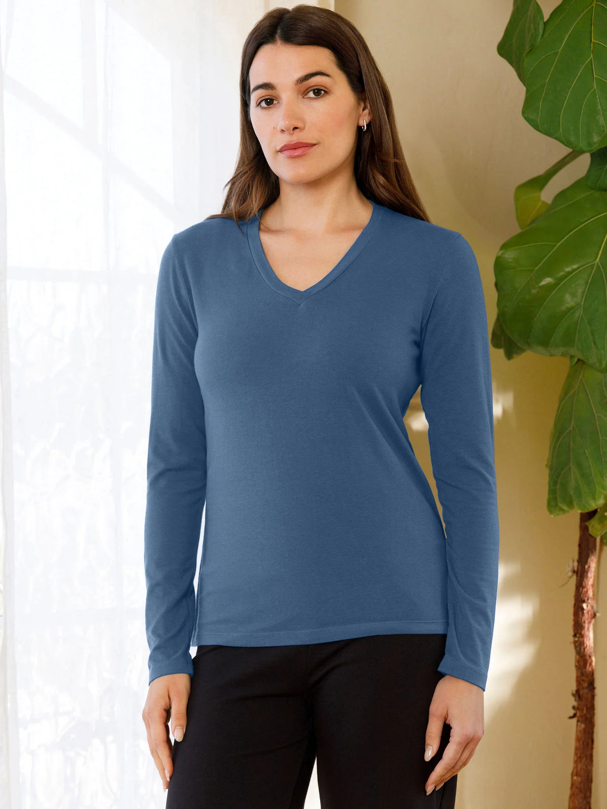 Long Sleeve V Neck