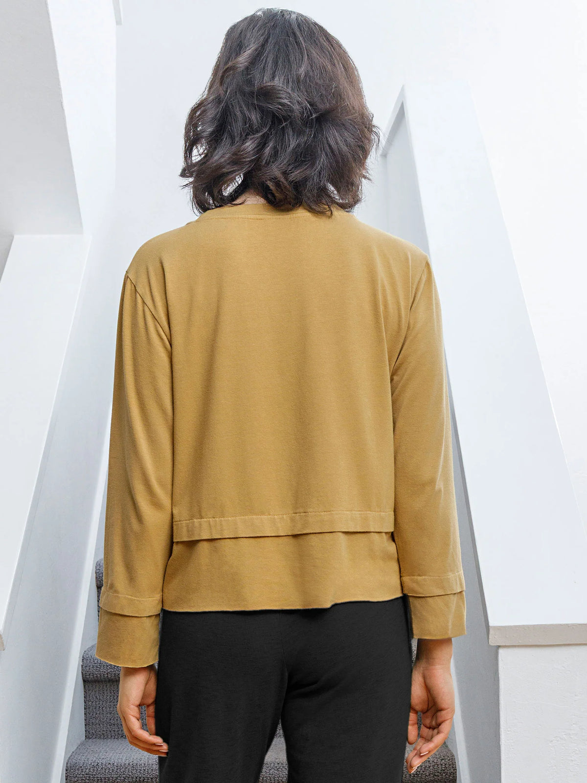 Overlap Hem Long Sleeve