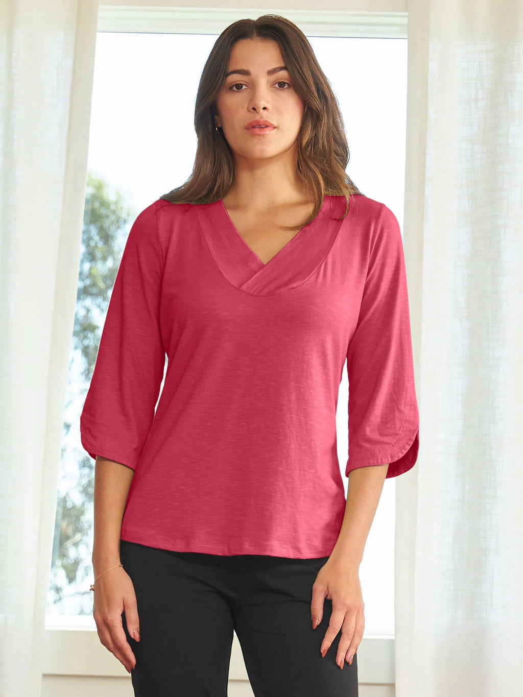 Scallop Sleeve Top